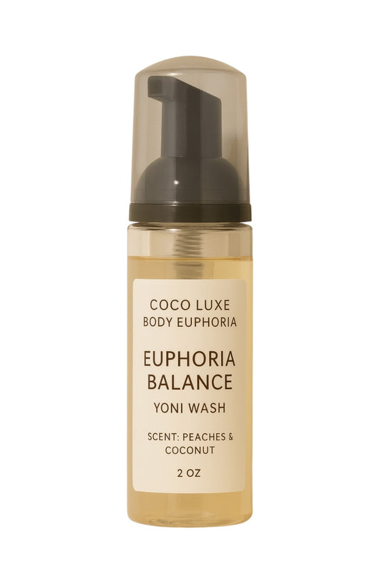 Coco Luxe Body Euphoria
Euphoria Balance Yoni Wash
Scent: Peaches & Coconut | 2 oz