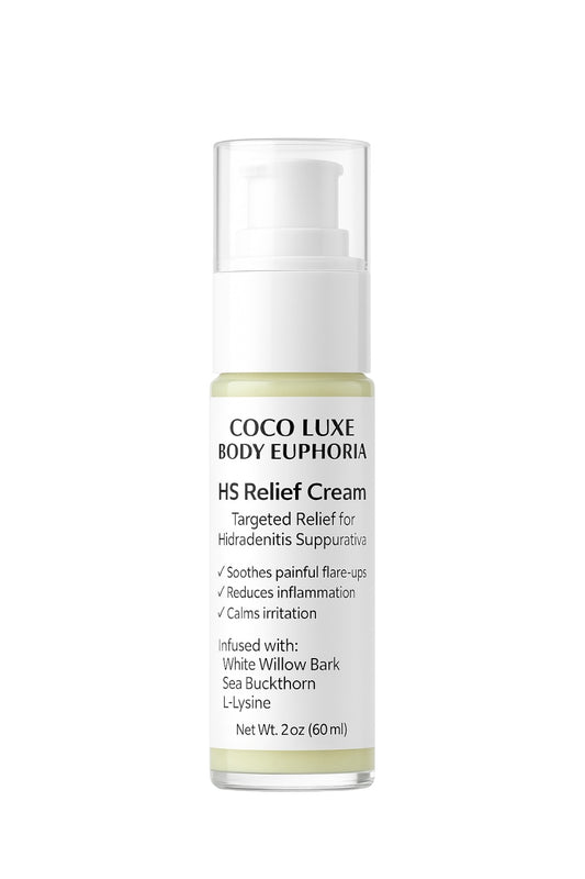 HS Cream Relief Cream, 4 oz, Natural Skin Soothing Formula with White Willow Bark, Calendula, Sea Buckthorn