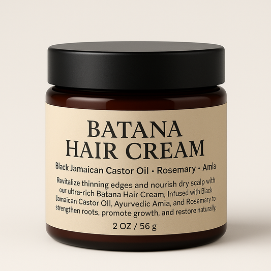 Batana Hair Cream – Nourishing Edge & Growth Butter with Castor, Rosemary & Amla (2 oz)