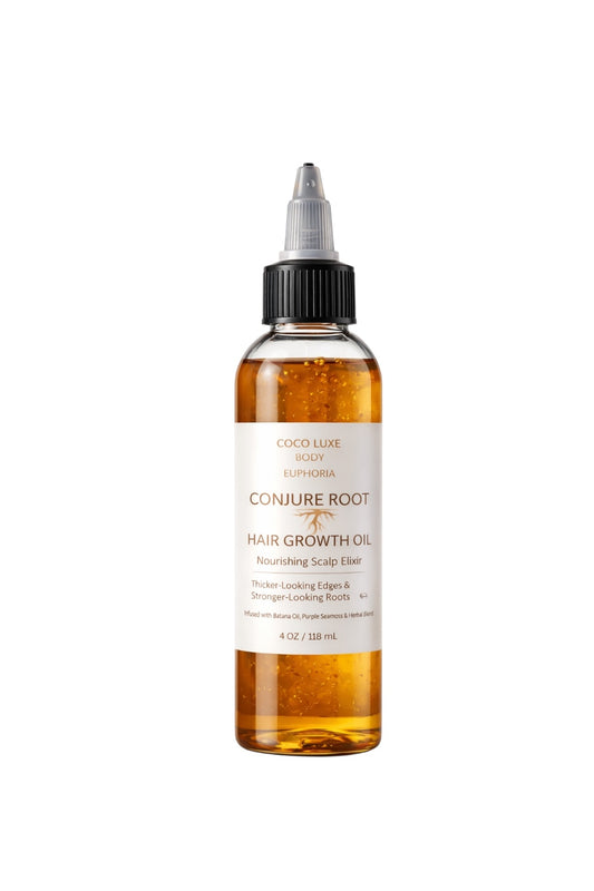 Conjure Root Hair Growth Oil – Herbal Scalp serum for Fast Hair Growth, Thicker Edges & Stronger Roots – Batana, Chebe & Rosemary Blend – CocoLuxe Body Euphoria Hair Oil for Thinning Hair - Fenugreek