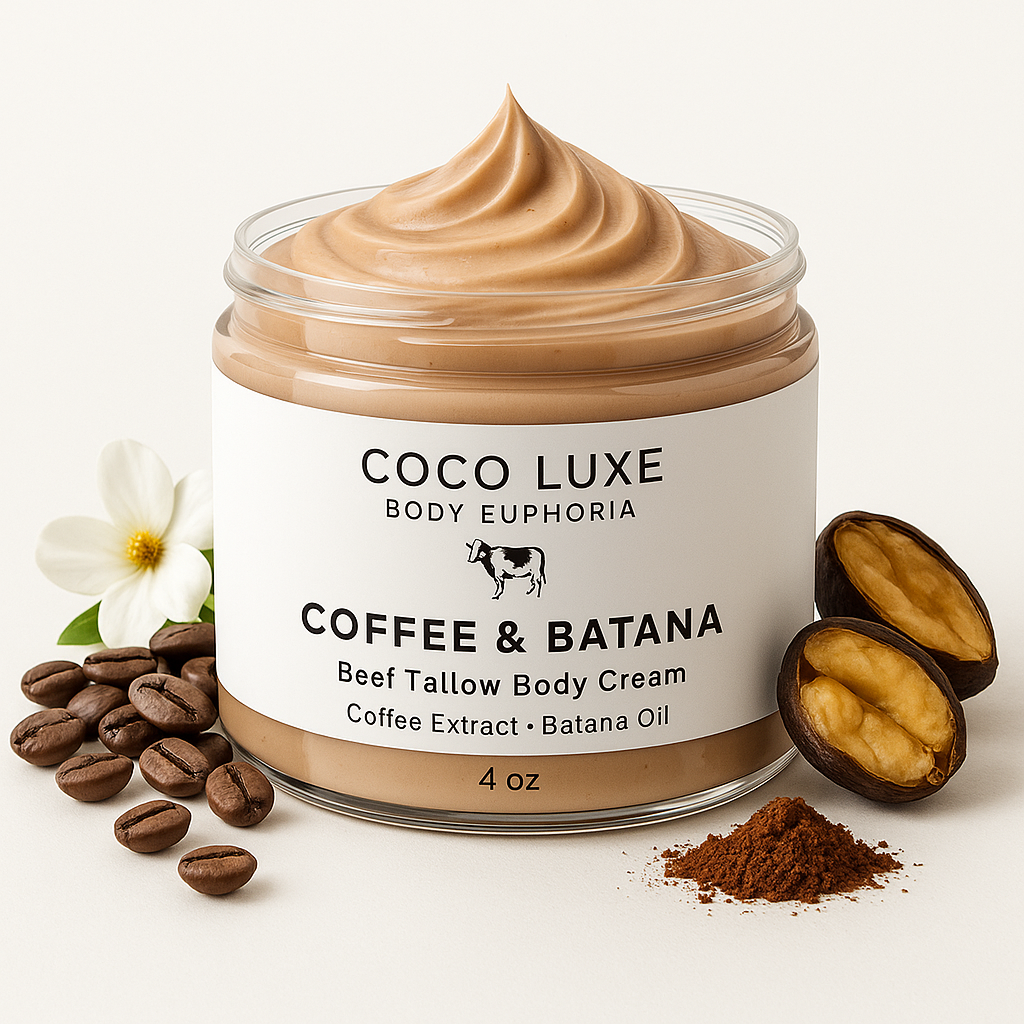 Beef Tallow Coffee extract & Batana Body Cream | Deep Hydration| Skin Tightening