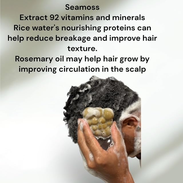 Shampoo Bar For Hair Growth| Chebe Seamoss Nourishing Shampoo Bar and marshmallow root