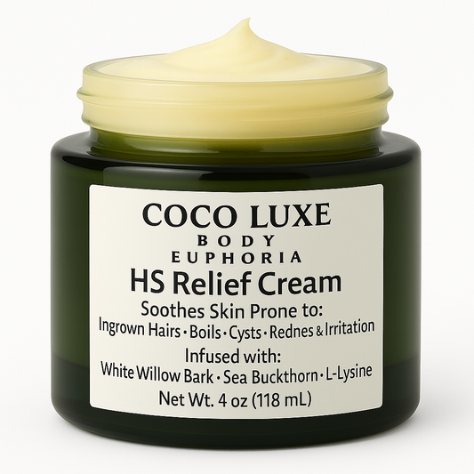 HS Cream Relief Cream, Hidradenitis Suppurativa, Natural Skin Soothing Formula with White Willow Bark, Calendula, Sea Buckthorn 1oz and 4 oz options