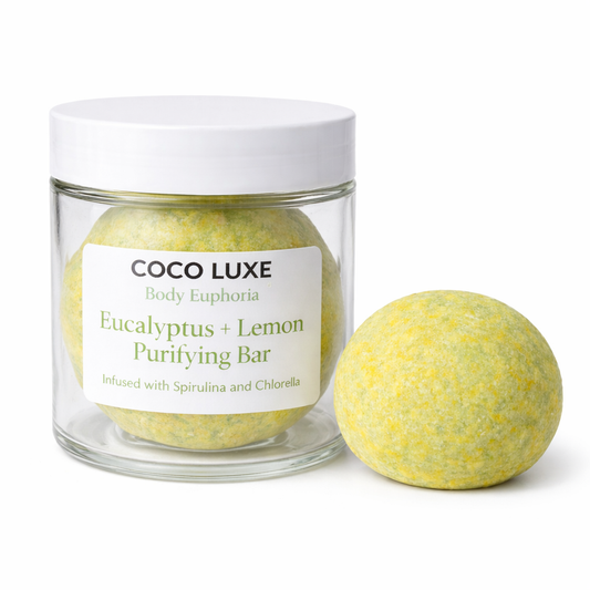 Eucalyptus Lemon Purifying Bar Detox Clarifying Mineral Rich Infused with Spirulina Chlorella Facial Cleansing Soap| Detox Cleansing soap