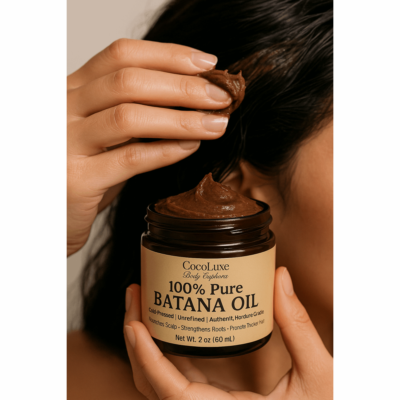 Conjure Root Hair Growth Cream – Herbal Scalp & Edge Strengthening Cream for Fast Growth, Thicker Hair & Stronger Roots – Batana, Chebe & Rosemary Blend – CocoLuxe Body Euphoria Batana Oil – 100% Pure, Cold-Pressed, Unrefined | Authentic Honduras Grade