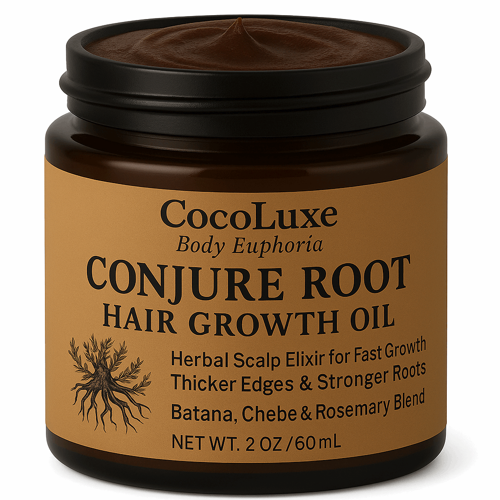 Conjure Root Hair Growth Cream – Herbal Scalp & Edge Strengthening Cream for Fast Growth, Thicker Hair & Stronger Roots – Batana, Chebe & Rosemary Blend – CocoLuxe Body Euphoria Batana Oil – 100% Pure, Cold-Pressed, Unrefined | Authentic Honduras Grade