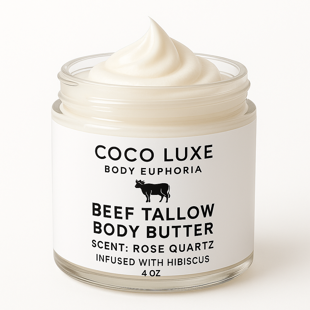 Beef Tallow infuse Hibiscus scented rose quartz