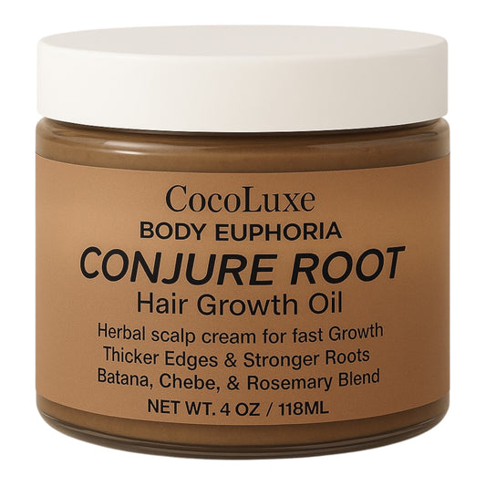 Conjure Root Hair Growth Cream – Herbal Scalp & Edge Strengthening Cream for Fast Growth, Thicker Hair & Stronger Roots – Batana, Chebe & Rosemary Blend – CocoLuxe Body Euphoria Batana Oil – 100% Pure, Cold-Pressed, Unrefined | Authentic Honduras Grade